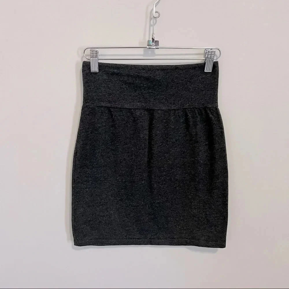 Aritzia Talula Dark Grey High Waist Bodycon Mini  Skirt